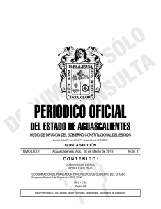 PERIODICO OFICIAL - Gobierno del Estado de Aguascalientes