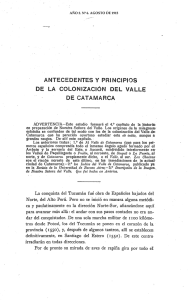 antecedentes y principios de la colonizaci6n del valle de catamarca