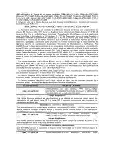 DECLARATORIA de vigencia de las normas mexicanas NMX-J