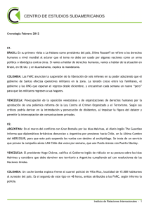 Cronología Febrero 2012 01. BRASIL: En su primera visita a La