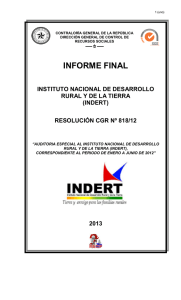 Informe Final Resolución CGR Nº 818/2012, Instituto Nacional de