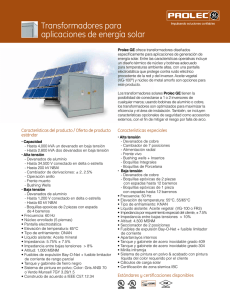 Transformadores para aplicaciones de energía solar