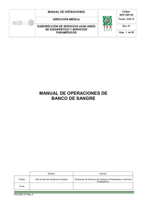 MOP-SDP-06 Manual de Operaciones de Banco de Sangre