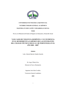 los casos de violencia doméstica y su incidencia en el rendimiento