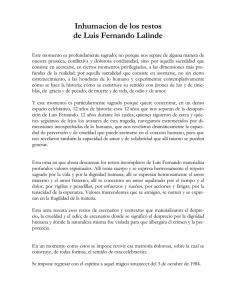 Inhumacion de los restos de Luis Fernando Lalinde