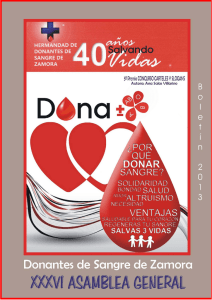 Donantes de Sangre de Zamora Boletín Informativo 2013