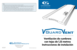 Ventilaci&oacute;n de cumbrera con tejas de 1,33 metros Instrucciones de