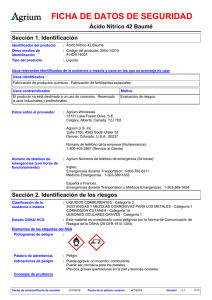 4042 Nitric Acid 42 Baumé (Spanish (MX)) Agrium SDS GHS North
