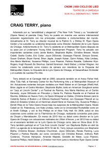 CRAIG TERRY, piano - Centro Nacional de Difusión Musical