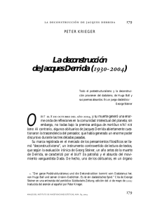 La deconstrucción de Jacques Derrida (1930