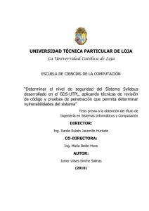 UNIVERSIDAD TÉCNICA PARTICULAR DE LOJA La Universidad