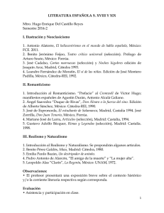 LITERATURA ESPAÑOLA S. XVIII Y XIX Mtro