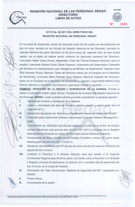 Acta No.65-2011 del Directorio del RENAP.