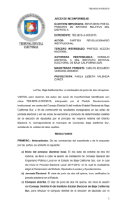 TEE-BCS-JI-003/2015 - Tribunal Estatal Electoral de Baja California
