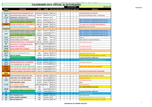 Calendario de actividades deportivas de la RFEJyDA 2013