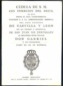 CEDULA DE S. M. DE CASTILLA Y LEON DON GABRIEL