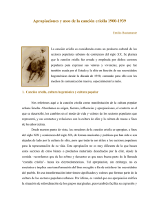 Prstamos y usos de la cancin criolla 1900-1944