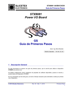 STX8081 Power I/O Board GS Guía de Primeros Pasos