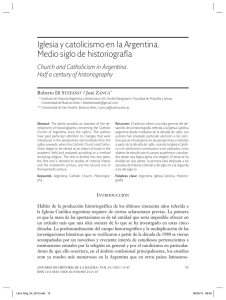 Iglesia y catolicismo en la Argentina. Medio siglo de historiografía