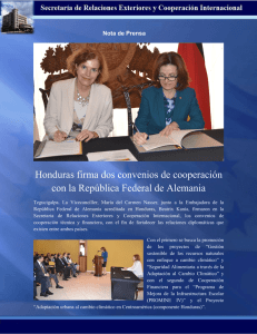 Honduras firma dos convenios de cooperación con la República