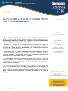 Oportunidades y retos de la industria Fintech para la inclusión