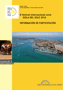 8 festival internacional coral ISOLA DEL SOLE 2016 INFORMACIÓN