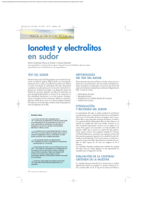 Ionotest y electrolitos en sudor