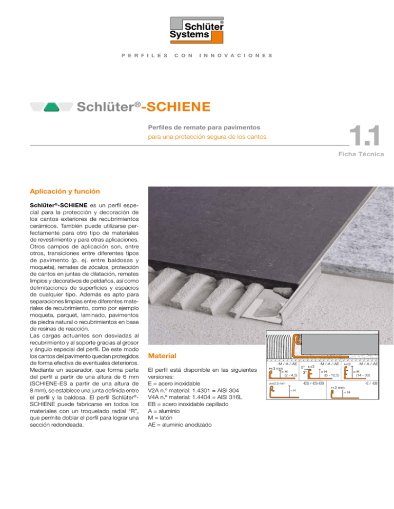 1.1 Schlüter ® -SCHIENE | Ficha Técnica (pdf - 0 - Schlüter