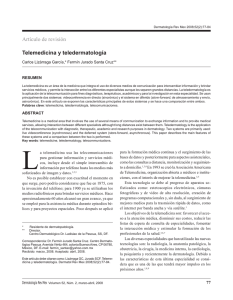 Telemedicina y teledermatología Artículo de revisión