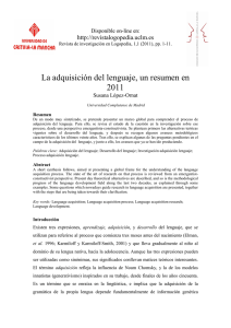 La adquisición del lenguaje, un resumen en 2011.