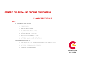 Plan de centro 2015 del CCE en Rosario