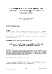 Los emigrantes en las áreas mineras y las ciudades de Hispania