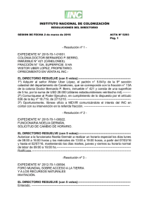 ACTA N° 5293 del 02/03/2016 - Instituto Nacional de Colonización