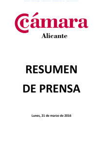 Lunes, 21 de marzo de 2016 - Cámara de comercio Alicante