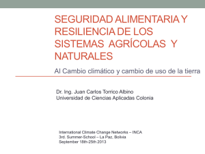seguridad alimentaria y resiliencia de los sistemas agrícolas y