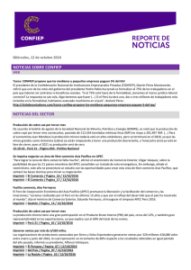 NOTICIAS SOBRE CONFIEP NOTICIAS DEL SECTOR