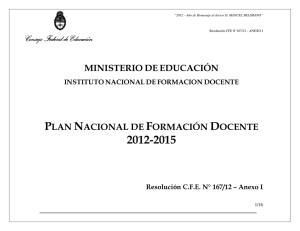 Plan Nacional de Formación Docente 2012-2015