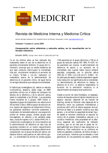 Albúmina en el paciente crítico - MEDICRIT Revista de Medicina