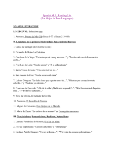 Spanish M.A. Reading List (For Major in Two Languages)