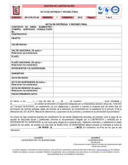 Acta de entrega y recibo a satisfacción final Acta de entrega y recibo a satisfacción final