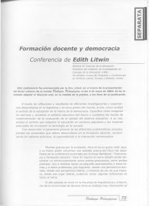 Formación docente y democracia Conferencia de Edith Litwin