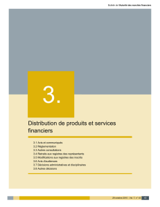 Distribution de produits et services financiers