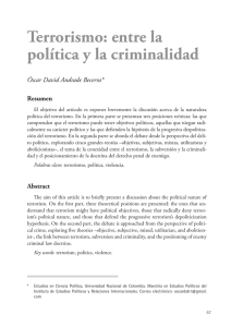 Terrorismo: entre la política y la criminalidad