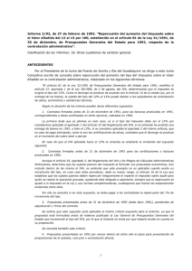 Informe 2/92, de 27 de febrero de 1992. "Repercusión del aumento