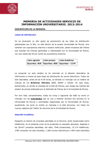 Curso 2013/2014 - Universidad de Murcia