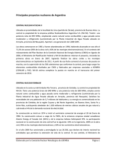 Principales proyectos nucleares de Argentina - Newsletter