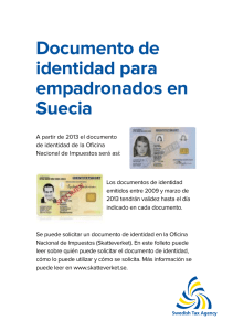 Information på spanska: Identitetskort för folkbokförda