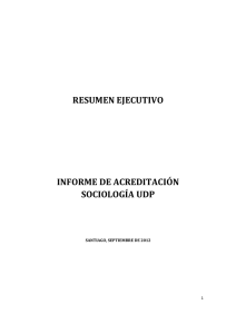 Resumen ejecutivo Informe de Autoevaluaci&oacute;n Sociolog&iacute;a UDP