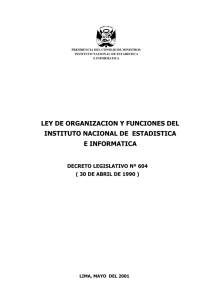 LEY DE ORGANIZACION Y FUNCIONES DEL INSTITUTO