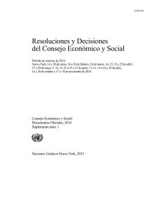 Resoluciones y Decisiones del Consejo Económico y Social